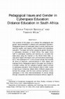 Research paper thumbnail of Pedagogical Issues and Gender in Cyberspace Education: Distance Education in South Africa