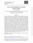 Research paper thumbnail of From critical thinking to criticality and back again