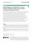 Research paper thumbnail of Methodological considerations in injury burden of disease studies across Europe: a systematic literature review