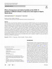 Research paper thumbnail of Effects of temperature and relative humidity on the COVID-19 pandemic in different climates: a study across some regions in Algeria (North Africa)