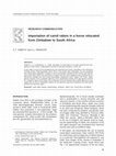 Research paper thumbnail of Importation of canid rabies in a horse relocated from Zimbabwe to South Africa : research communication