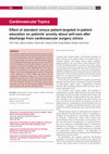 Research paper thumbnail of Effect of standard versus patient-targeted in-patient education on patients' anxiety about self-care after discharge from cardiovascular surgery clinics : cardiovascular topic