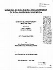 Research paper thumbnail of Molecular biological enhancement of coal biodesulfurization. Seventh quarter report, May--July 1990