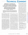 Research paper thumbnail of Response to Comment on "The Great Sumatra-Andaman Earthquake of 26 December 2004