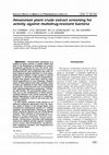 Research paper thumbnail of Amazonian plant crude extract screening for activity against multidrug-resistant bacteria