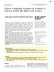 Research paper thumbnail of Effects of repeated asenapine in a battery of tests for anxiety-like behaviours in mice