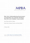 Research paper thumbnail of How does relationship-based governance accommodate new entrants? Evidence from the cycle-rickshaw rental market