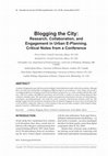 Research paper thumbnail of Blogging the City