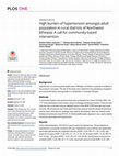 Research paper thumbnail of High burden of hypertension amongst adult population in rural districts of Northwest Ethiopia: A call for community based intervention