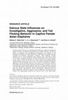 Research paper thumbnail of Estrous state influences on investigative, aggressive, and tail flicking behavior in captive female Asian elephants