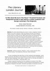 Research paper thumbnail of ‘Is Who Send We Up In This Place?’ Threshold Paralysis and Postponed Arrivals in Sam Selvon’s Lonely Londoners and George Lamming’s The Emigrants