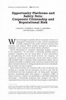 Research paper thumbnail of Opportunity Platforms and Safety Nets: Corporate Citizenship and Reputational Risk