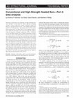 Research paper thumbnail of Conventional and High-Strength Headed Bars—Part 2: Data Analysis