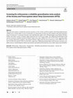 Research paper thumbnail of Screening for orthosomnia. a reliability generalization meta‑analysis of the Anxiety and Preoccupation