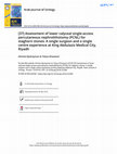 Research paper thumbnail of [37] Assessment of lower calyceal single-access percutaneous nephrolithotomy (PCNL) for staghorn stones: A single surgeon and a single centre experience at King Abdulaziz Medical City, Riyadh