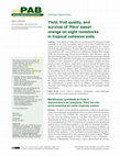 Research paper thumbnail of Yield, fruit quality, and survival of 'Pêra' sweet orange on eight rootstocks in tropical cohesive soils