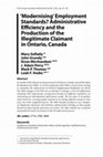 Research paper thumbnail of ‘Modernising’ employment standards? Administrative efficiency and the production of the illegitimate claimant in Ontario, Canada (equal authorship)