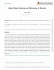 Research paper thumbnail of About Open Science and Autonomy of Science