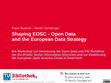 Research paper thumbnail of Shaping EOSC - Open Data and the European Data Strategy - Ein Workshop zur Umsetzung der Open Data und PSI Richtlinie der EU (Public Sector Information Directive) und zur Etablierung der European Open Science Cloud in Österreich