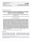 Research paper thumbnail of Medicinal plants used for the management of hepatic ailments in Katsina State, Nigeria