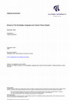 Research paper thumbnail of Book Review: LUCY BURKE, TONY CROWLEY AND ALAN GIRVIN, eds The Routledge Language and Cultural Theory Reader. New York and London: Routledge, 2000, 511 pp. (index included), ISBN 0—415—18681—1