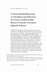 Research paper thumbnail of "A Newly Identified Manuscript on Astrolabes by Jacob al-Corsuno: A Possible Witness of Scientific Curricula in Sephardic Yeshivot?" Aleph: Historical Studies in Science and Judaism 23, no 1-2 (2023): 241–346 (105pp)