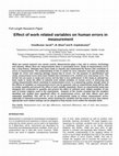 Research paper thumbnail of Effect of work related variables on human errors in measurement