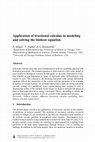 Research paper thumbnail of Application Of Fractional Calculus In ModelingAnd Solving The Bioheat Equation