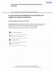 Research paper thumbnail of A cross-national investigation into the effects of religion on national innovation