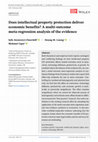 Research paper thumbnail of Does intellectual property protection deliver economic benefits? A multi-outcome meta-regression analysis of the evidence