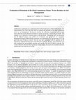 Research paper thumbnail of Evaluation of Potentials of Ile-Oluji Leguminous Plants' Waste Residues in Soil Management