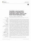 Research paper thumbnail of Variability in photosynthetic production of dissolved and particulate organic carbon in the North Pacific Subtropical Gyre