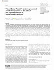 Research paper thumbnail of “Good Social Media?”: Underrepresented Youth Perspectives on the Ethical and Equitable Design of Social Media Platforms