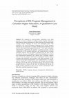 Research paper thumbnail of Perceptions of ESL Program Management in Canadian Higher Education: A Qualitative Case