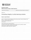 Research paper thumbnail of Innovating integrity in online learning contexts