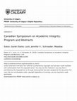 Research paper thumbnail of Canadian Symposium on Academic Integrity: Program and Abstracts