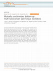 Research paper thumbnail of Mutually synchronized bottom-up multi-nanocontact spin–torque oscillators