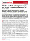 Research paper thumbnail of Label-free nanofluidic scattering microscopy of size and mass of single diffusing molecules and nanoparticles