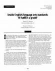 Research paper thumbnail of Inside English/Language Arts Standards: What's in a Grade?