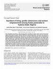 Research paper thumbnail of Standard of living, gender dimensions and women empowerment among Fulani pastoralist in Kaduna State, Nigeria