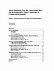 Research paper thumbnail of Survey responses from the Intermountain West: Are we achieving the public's objectives for forests and rangelands?