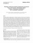 Research paper thumbnail of Rickettsia amblyommiiInfectingAmblyomma auriculariumTicks in Pernambuco, Northeastern Brazil: Isolation, Transovarial Transmission, and Transstadial Perpetuation