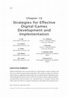 Research paper thumbnail of Strategies for Effective Digital Games Development and Implementation