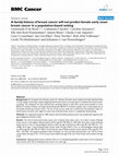 Research paper thumbnail of A family history of breast cancer will not predict female early onset breast cancer in a population-based setting