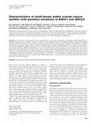 Research paper thumbnail of Characteristics of small breast and/or ovarian cancer families with germline mutations in BRCA1 and BRCA2