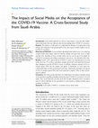 Research paper thumbnail of The Impact of Social Media on the Acceptance of the COVID-19 Vaccine: A Cross-Sectional Study from Saudi Arabia