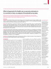 Research paper thumbnail of Effect of payments for health care on poverty estimates in 11 countries in Asia: an analysis of household survey data