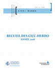 Research paper thumbnail of Recueil des CICC-Hebdo / Année 2018