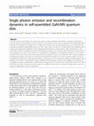 Research paper thumbnail of Single photon emission and recombination dynamics in self-assembled GaN/AlN quantum dots