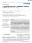 Research paper thumbnail of Is the tropical cyclone surge in Shanghai more sensitive to landfall location or intensity change?